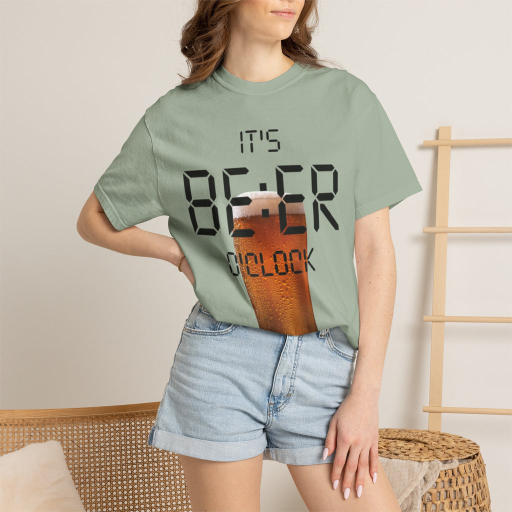 Beer O'Clock Adult T-Shirt — "It's BEER O'CLOCK" Graphic Tee with Pint Glass