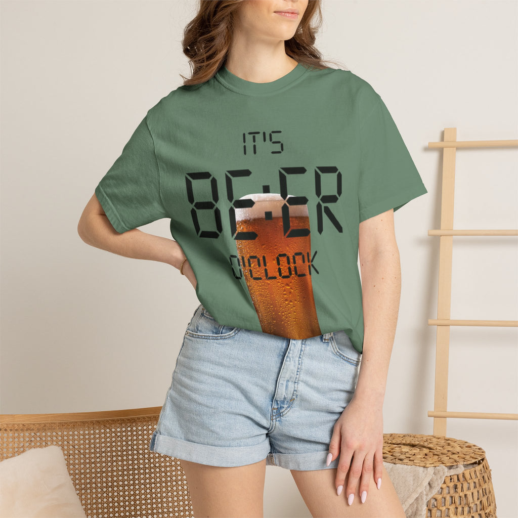 Beer O'Clock Adult T-Shirt — "It's BEER O'CLOCK" Graphic Tee with Pint Glass