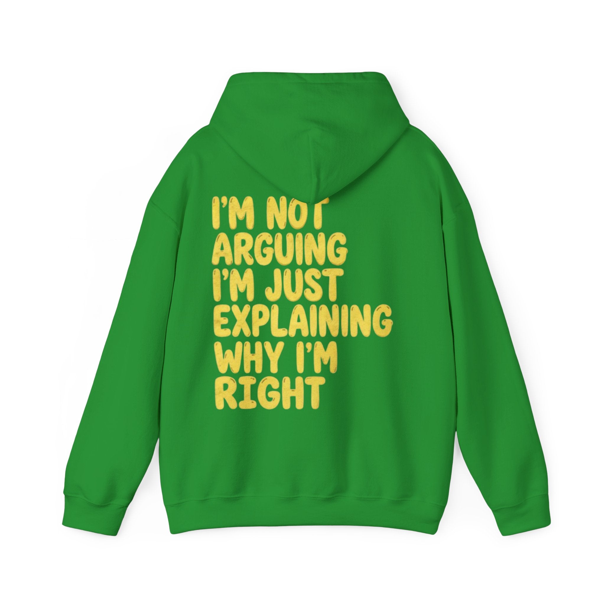 I'm Not Arguing Adult Hoodie — Funny "I'm Just Explaining Why I'm Right" Graphic Hoodie
