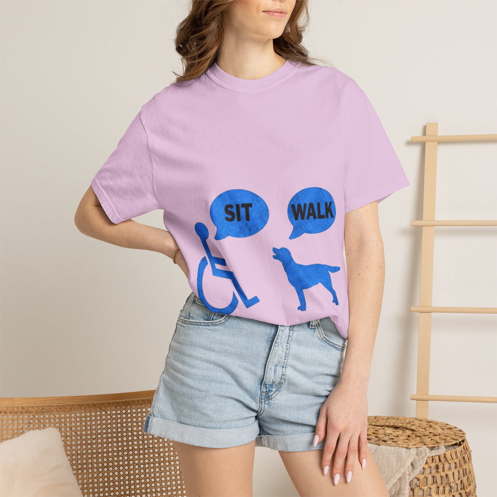 Disabled Veteran & Service Dog T-Shirt — "Sit / Walk" Graphic Tee