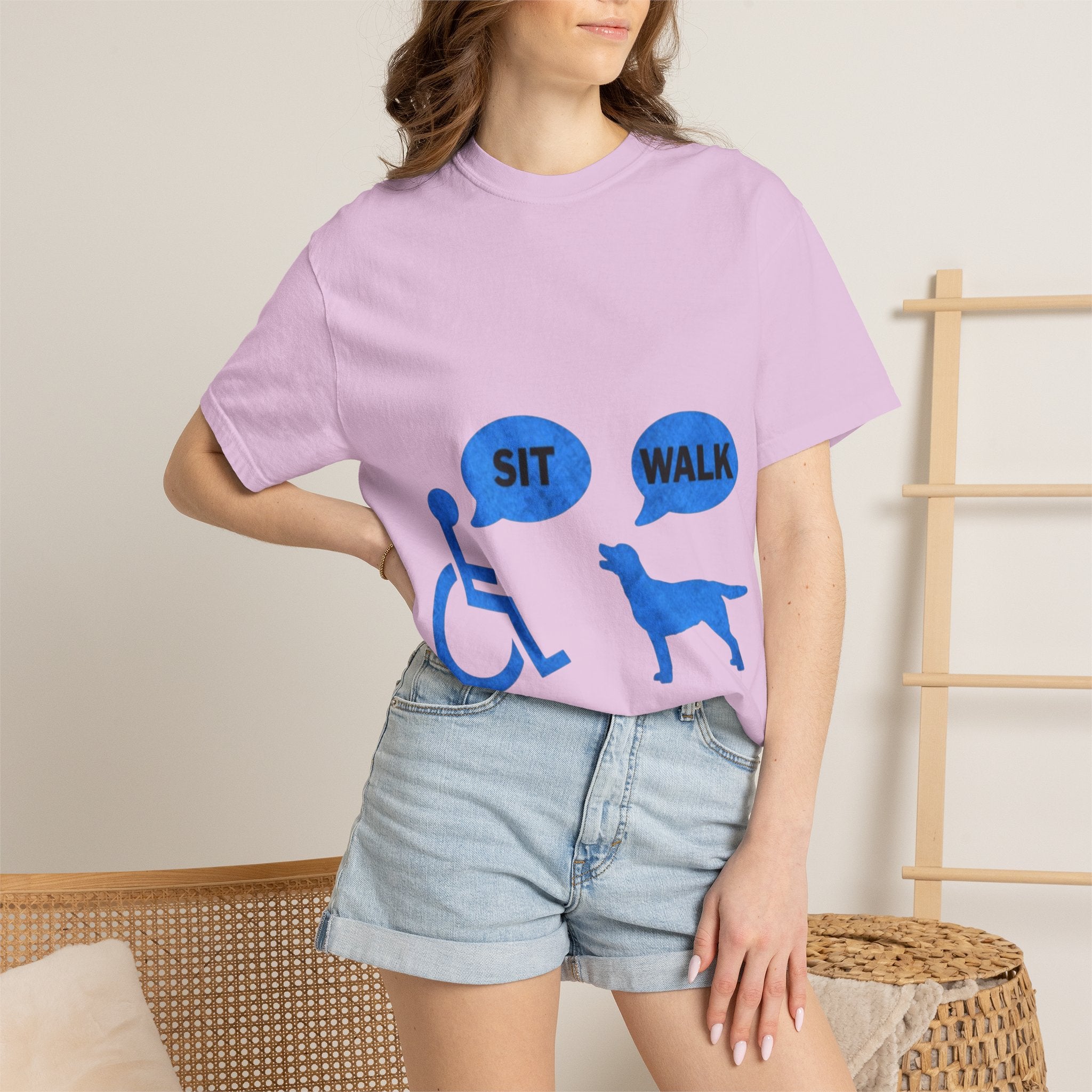 Disabled Veteran & Service Dog T-Shirt — "Sit / Walk" Graphic Tee