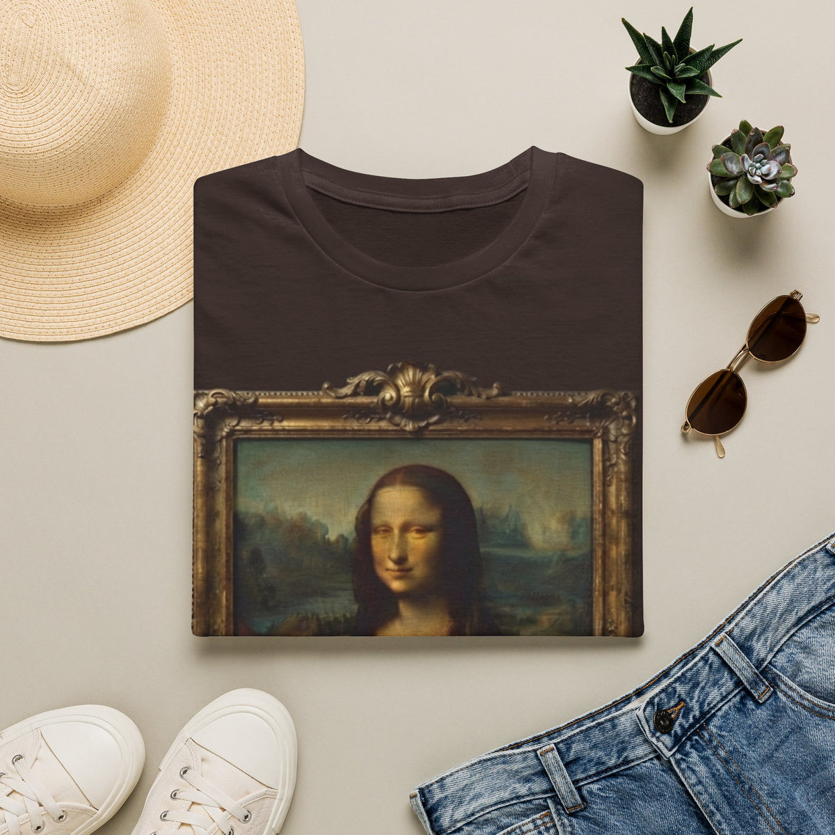 Mona Lisa Portrait Adult T-Shirt — Classic Renaissance Art Tee