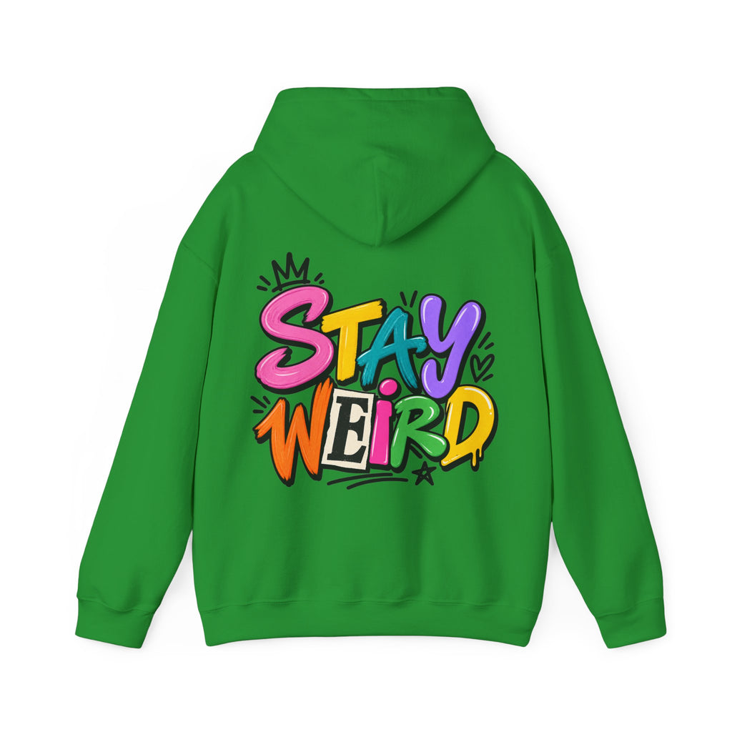 Stay Weird Adult Hoodie – Colorful Graffiti Graphic Hoodie