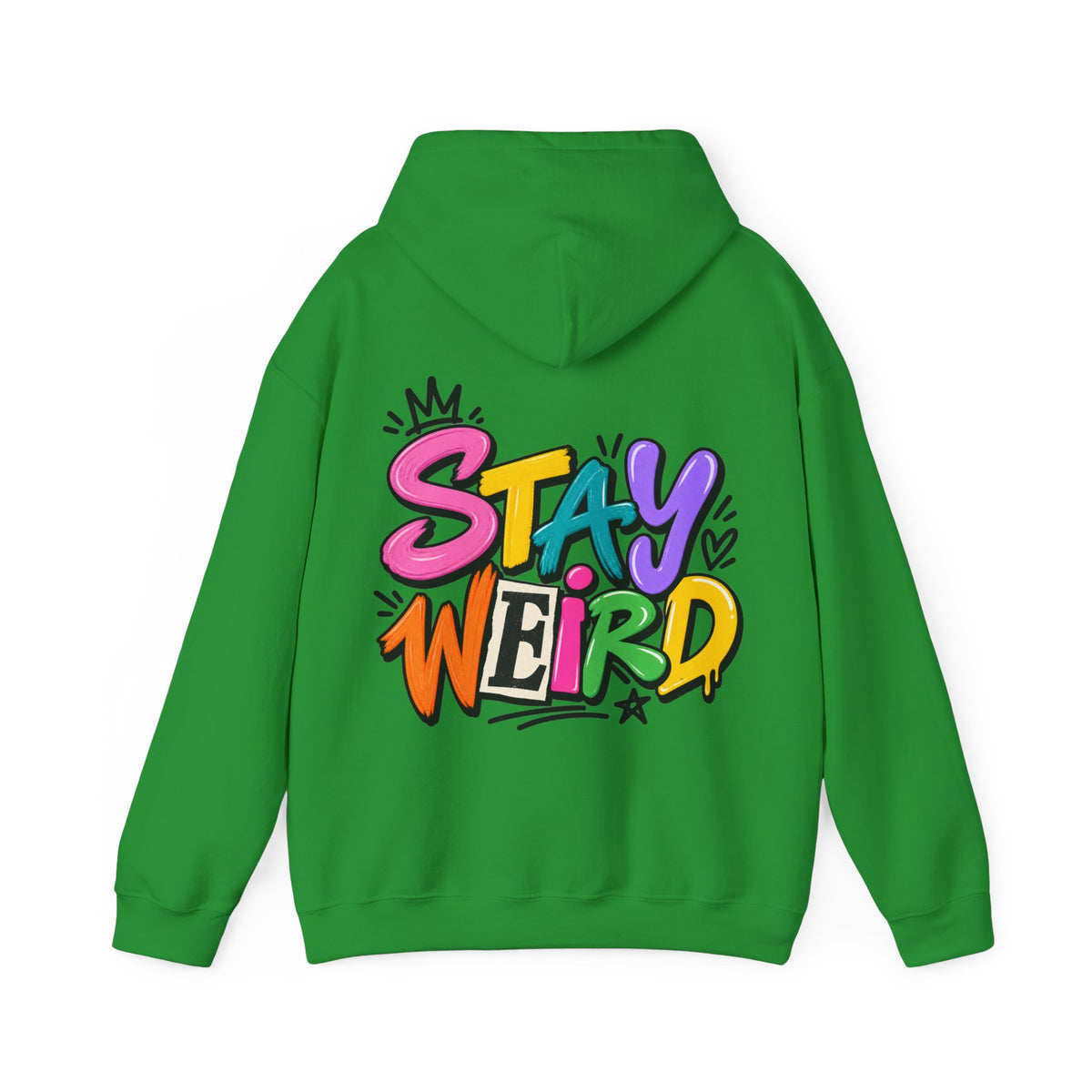 Stay Weird Adult Hoodie – Colorful Graffiti Graphic Hoodie