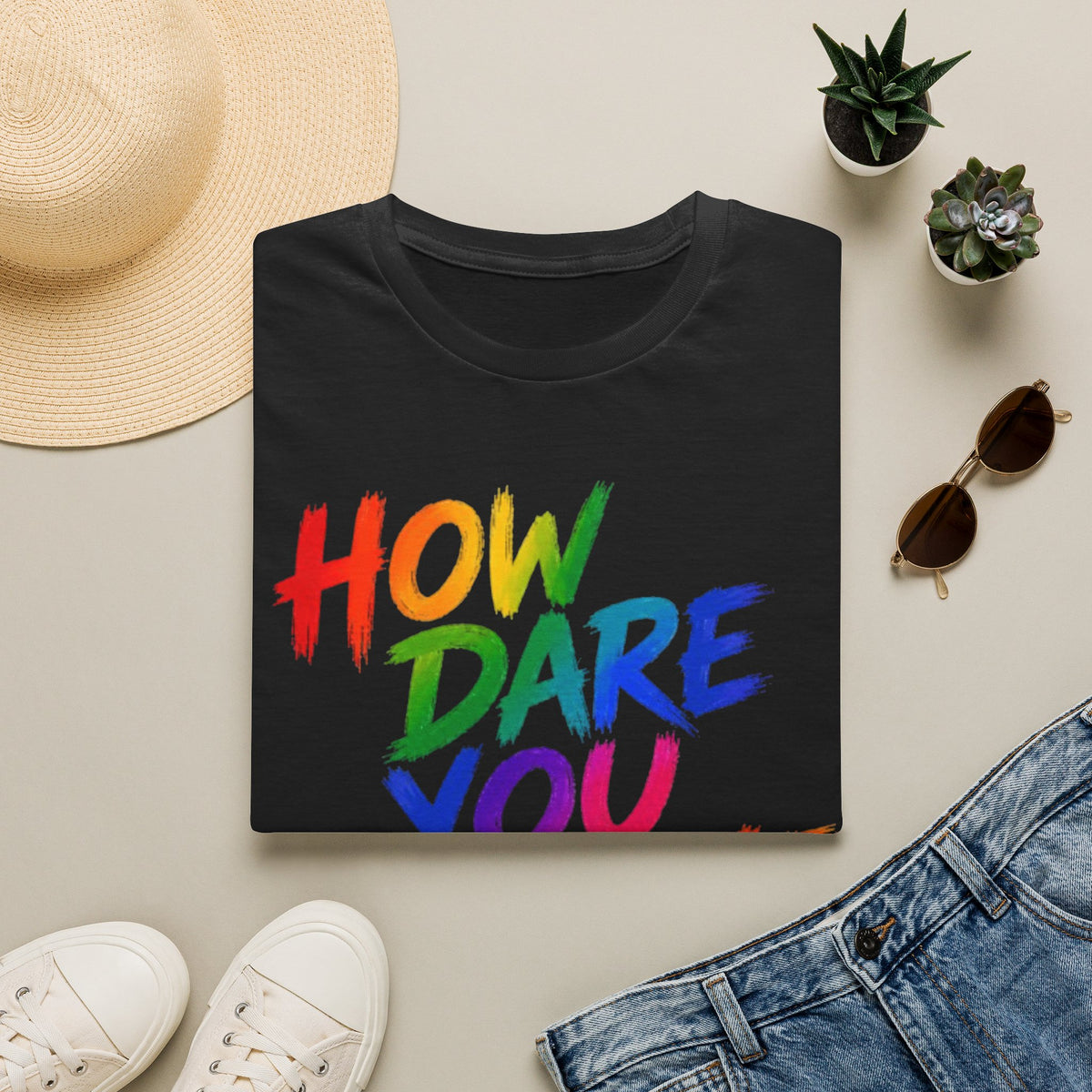 How Dare You Assume I’m Straight Adult T-Shirt — Rainbow Pride Graphic Tee