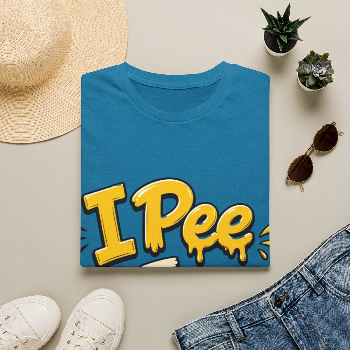 Funny "I Pee in Pools" Adult T-Shirt — Humorous Summer Pool Party Tee