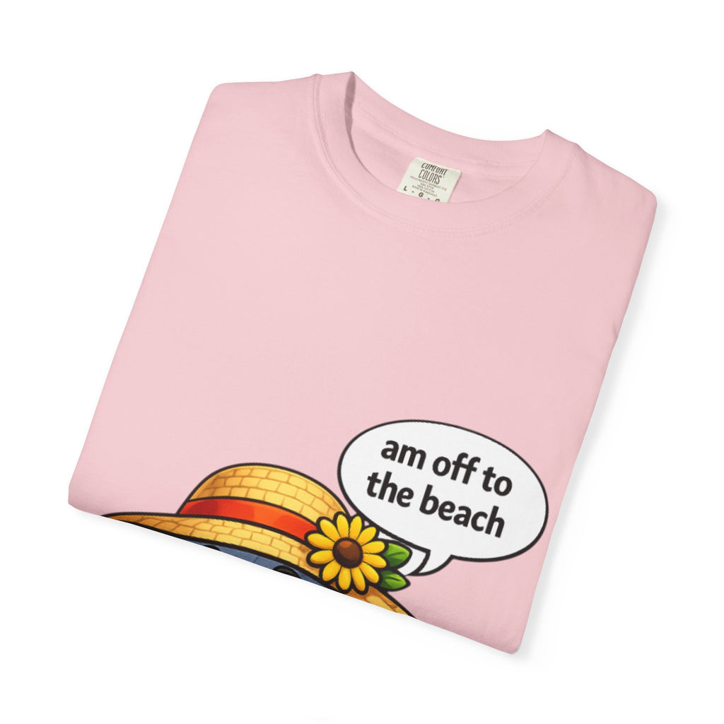 Golf Ball Graphic Tee — "am off to the beach" Cute Summer Golf T-Shirt