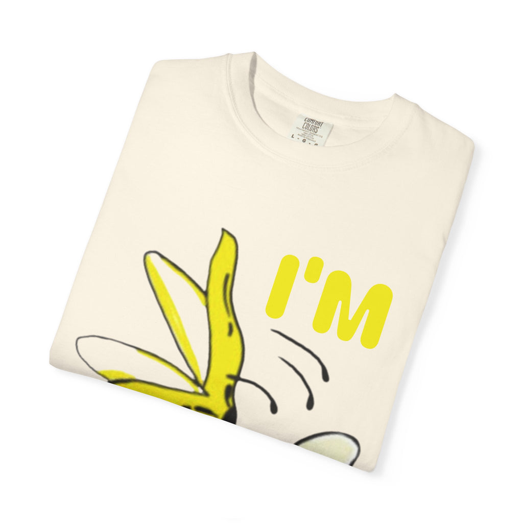 Banana Skateboard Adult T-Shirt — "I’m Free" Cute Skateboarding Banana Graphic Tee