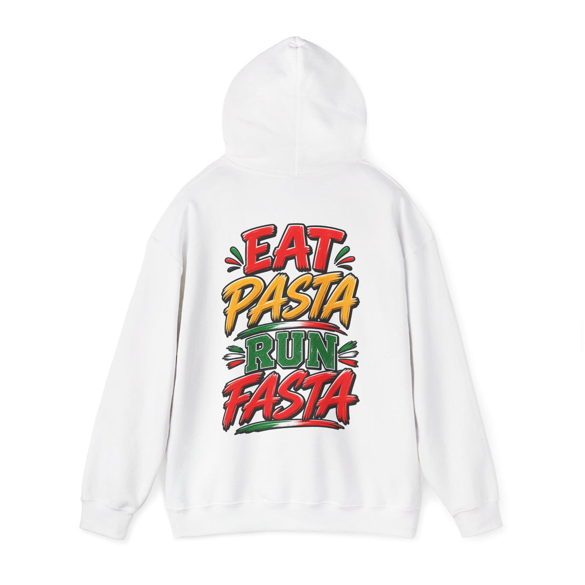 Adult Hoodie — "Eat Pasta Run Fasta" Graphic Pullover