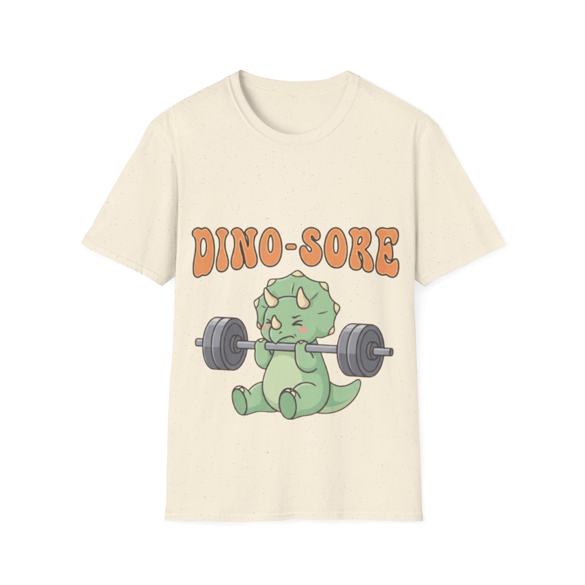 Dino-Sore Adult T-Shirt — Cute Workout Dinosaur Fitness Tee