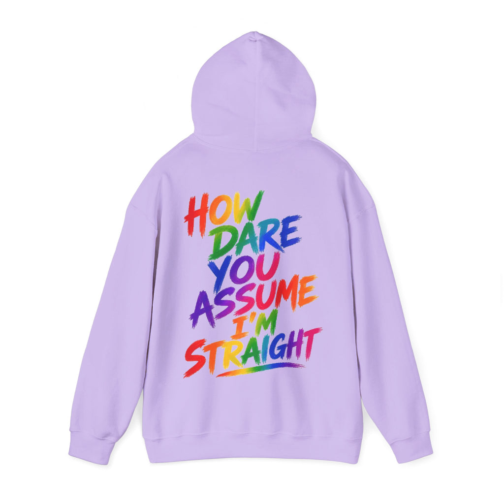 How Dare You Assume I'm Straight Adult Hoodie — Rainbow Pride Statement Sweatshirt