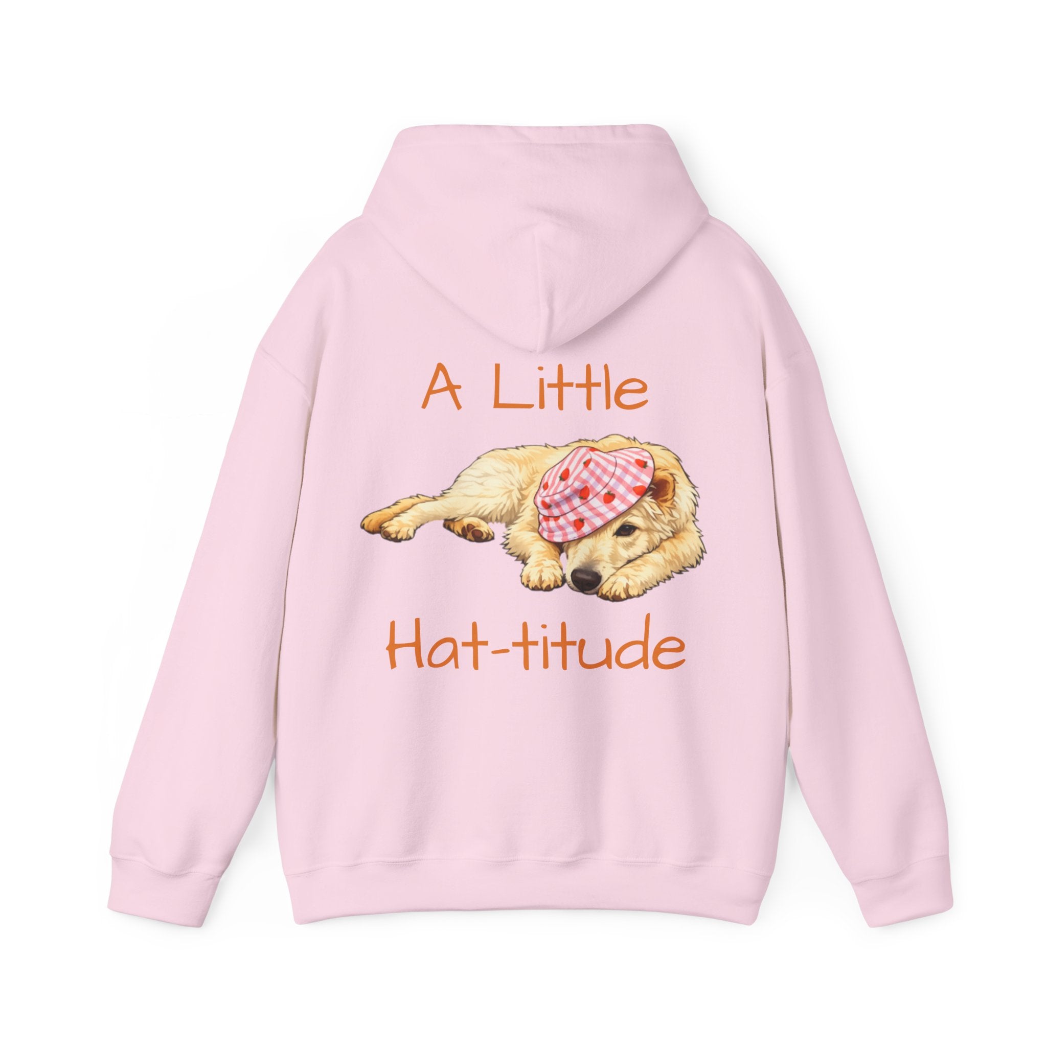 A Little Hat-Titude Puppy Illustration Adult Hoodie | Cute Dog Paw Chest Print