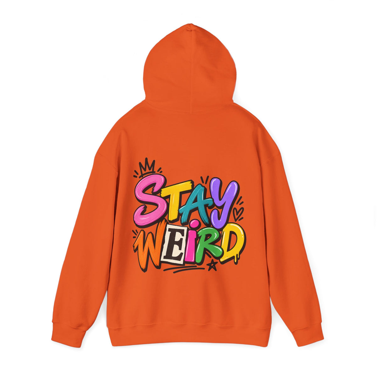 Stay Weird Adult Hoodie – Colorful Graffiti Graphic Hoodie