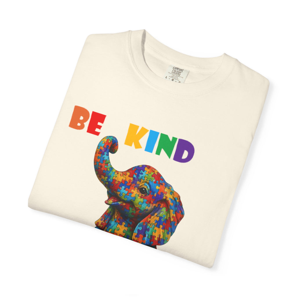 Be Kind Be Strong Elephant T-shirt | Colorful Puzzle Pattern Adult T-Shirt