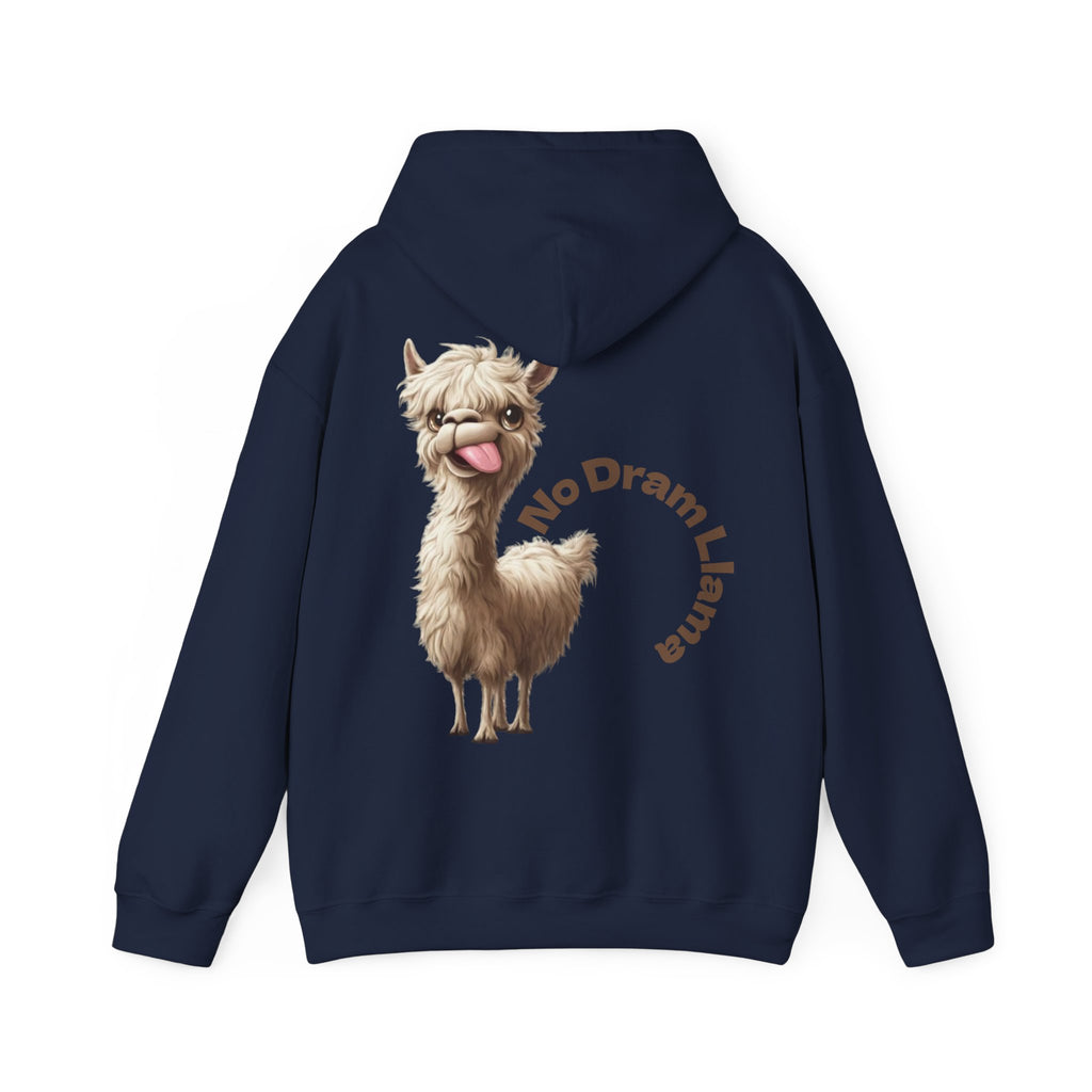No Dram Llama Adult Hoodie – Cute Llama Graphic Pullover