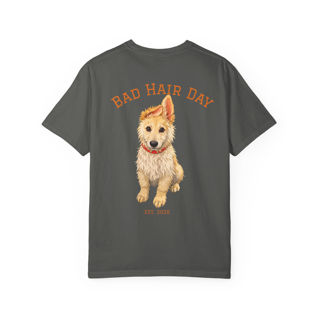 Bad Hair Day Puppy Adult T-Shirt | Paw Print Graphic