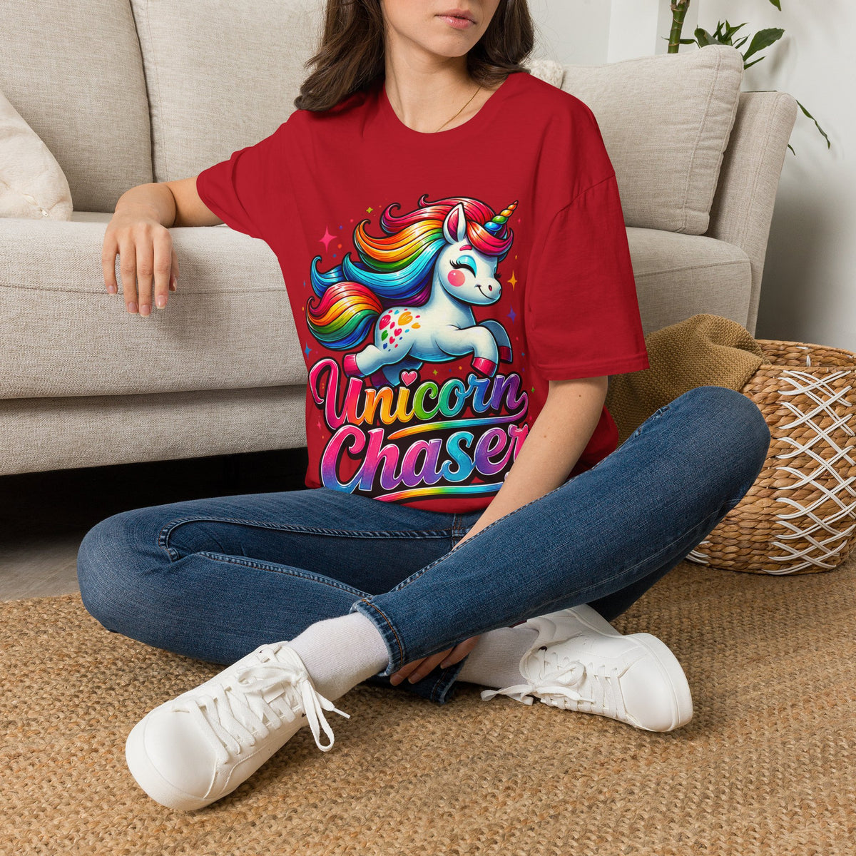 Funny Unicorn Chaser Adult T-Shirt — Rainbow Magical Unicorn Tee