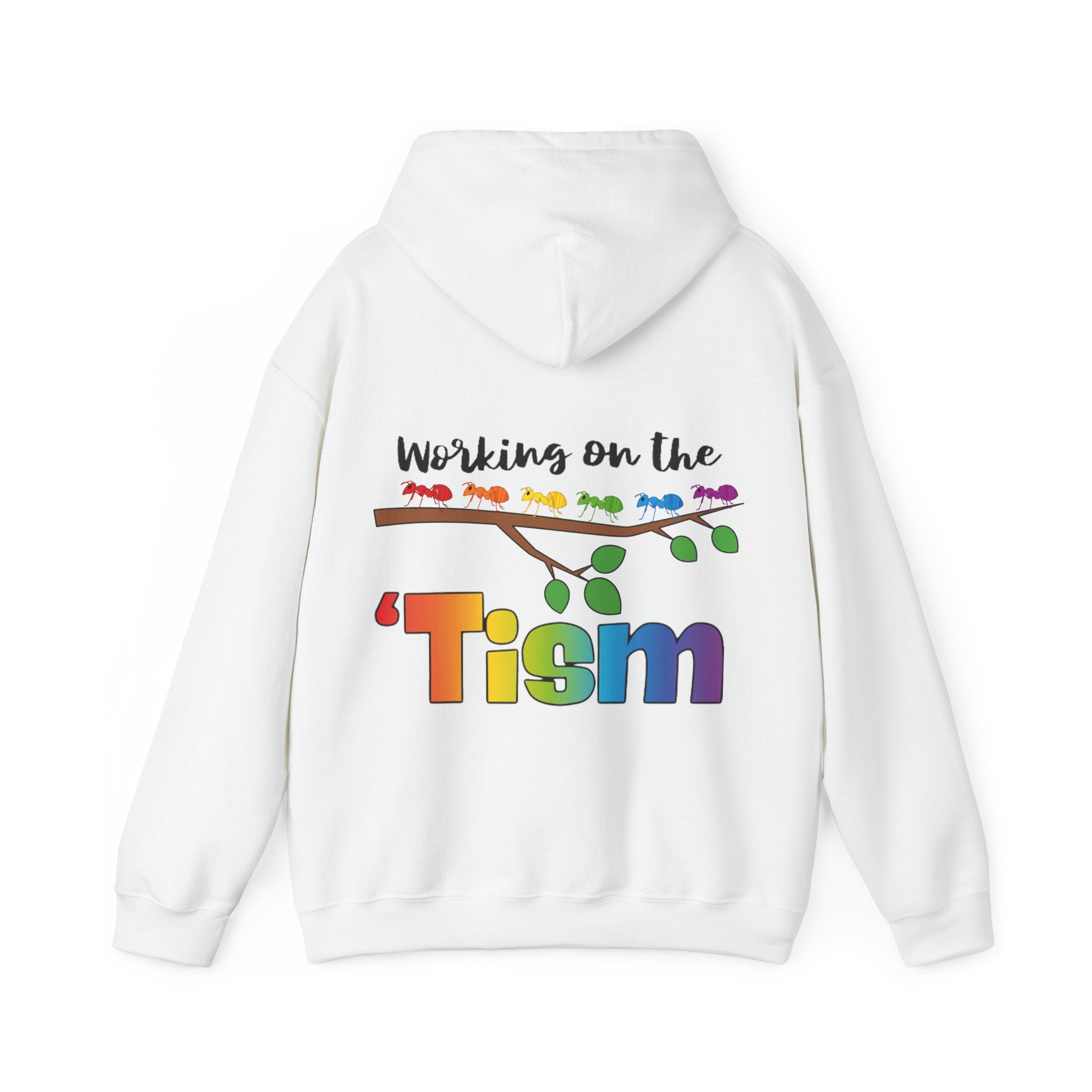 Working on the 'Tism Adult Hoodie | Rainbow Branch Design