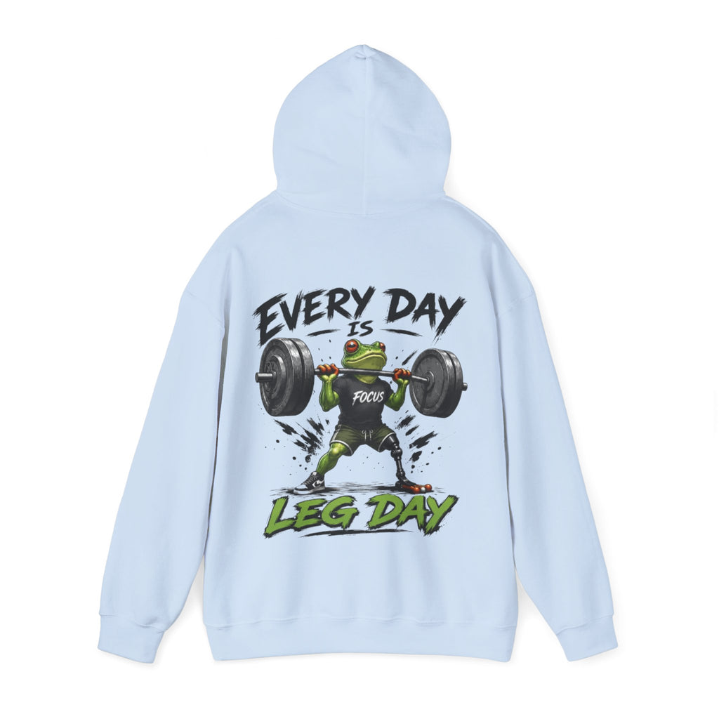 Adult Hoodie - "Every Day Is Leg Day" Frog Weightlifting Gym Hoodie