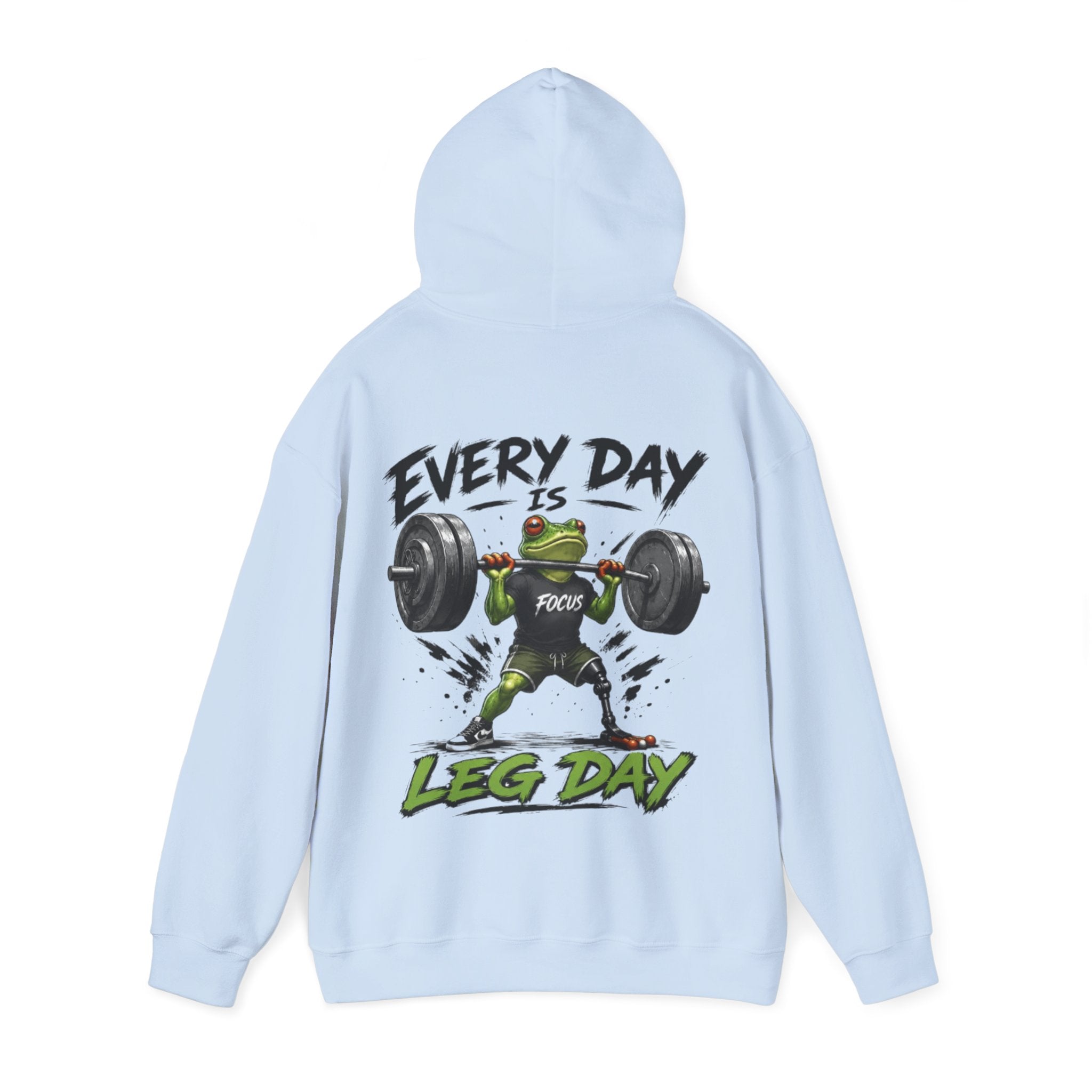Adult Hoodie - "Every Day Is Leg Day" Frog Weightlifting Gym Hoodie