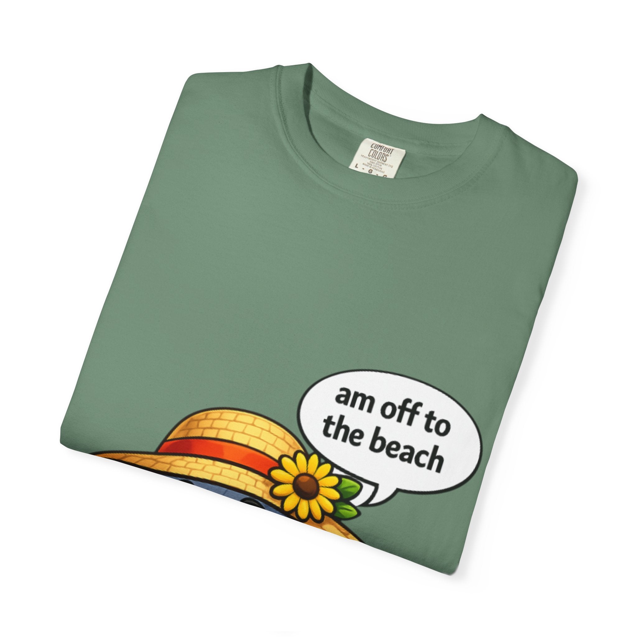 Golf Ball Graphic Tee — "am off to the beach" Cute Summer Golf T-Shirt