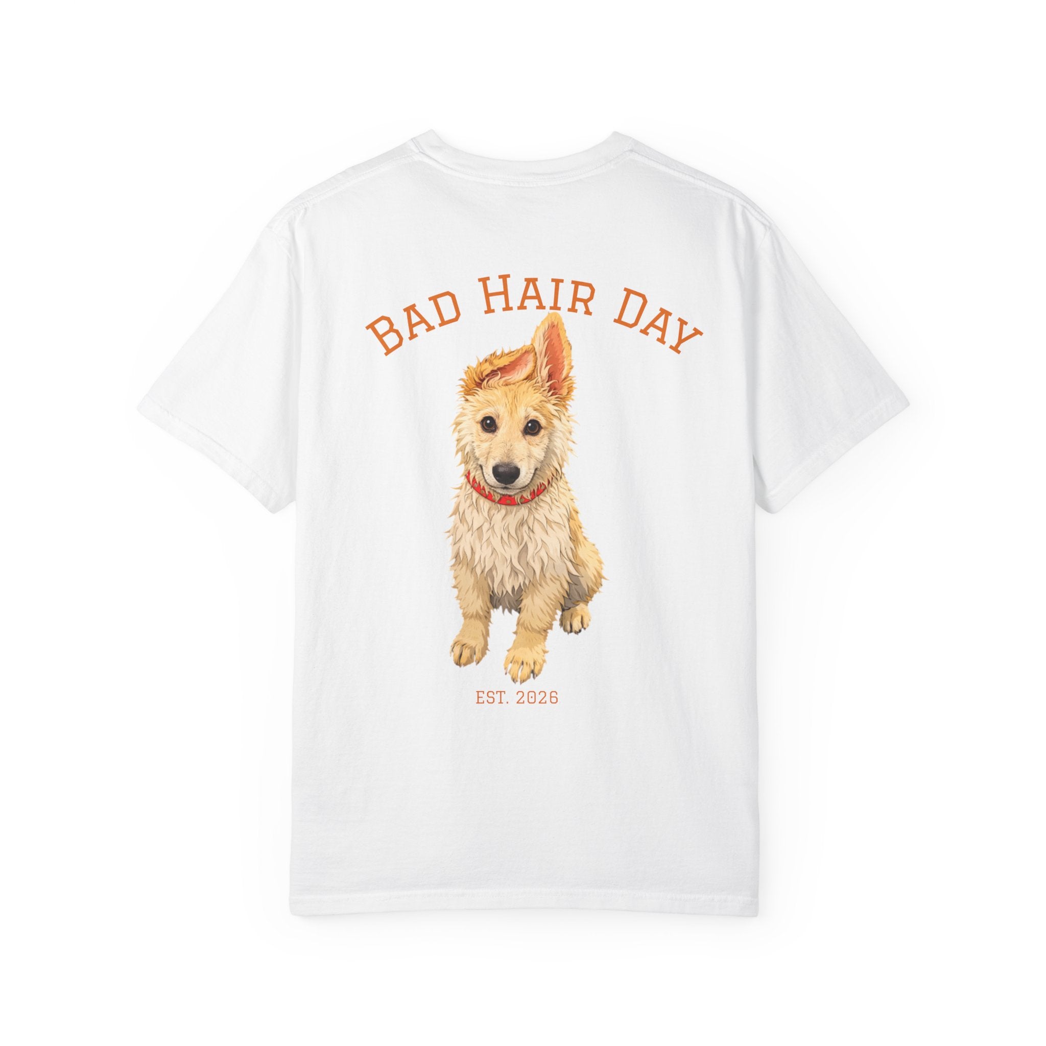 Bad Hair Day Puppy Adult T-Shirt | Paw Print Graphic