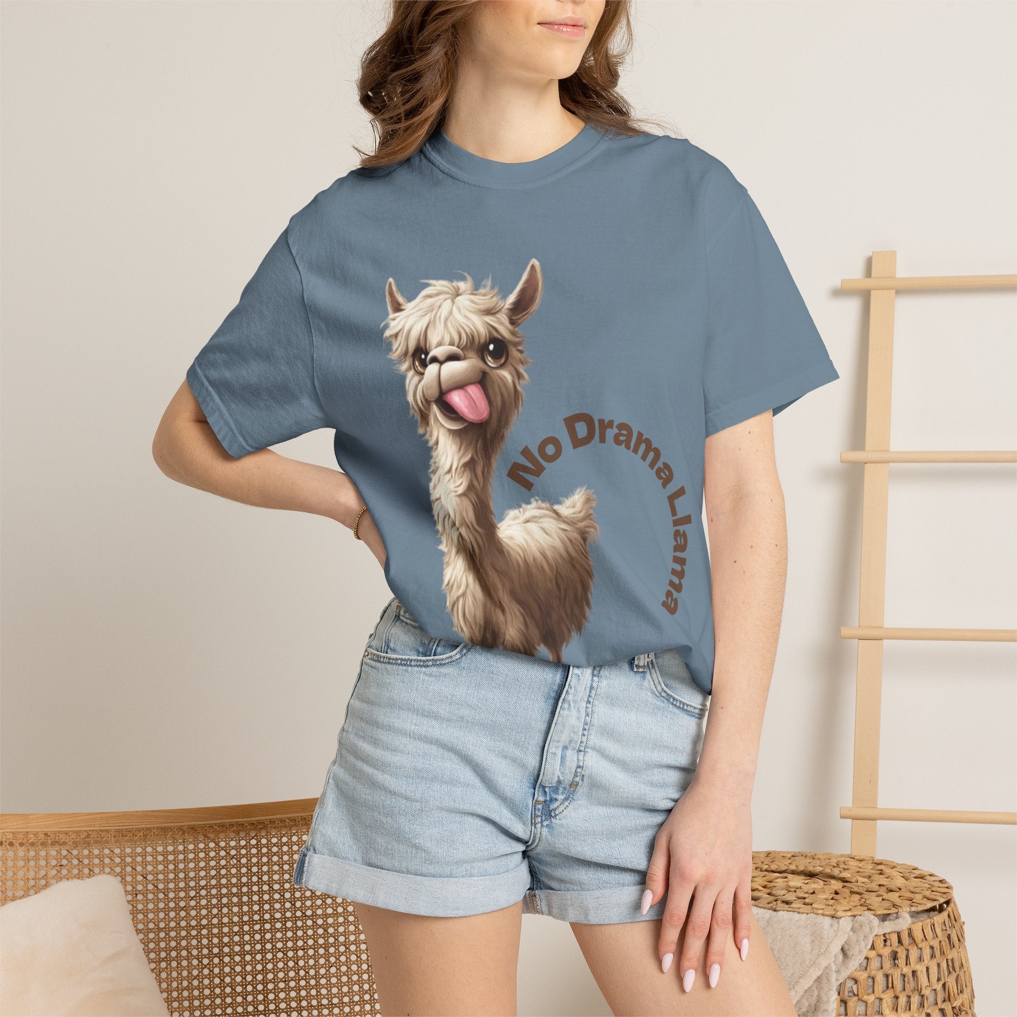 No Drama Llama Adult T-Shirt — Funny Llama Graphic Tee for Animal Lovers