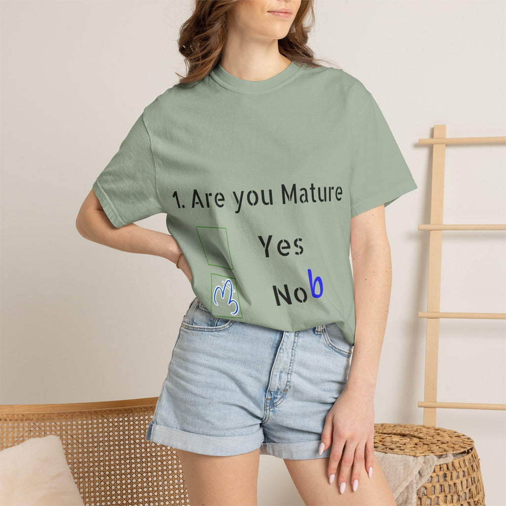 Adult T-Shirt — Funny "Are You Mature?" Checkbox Graphic Tee