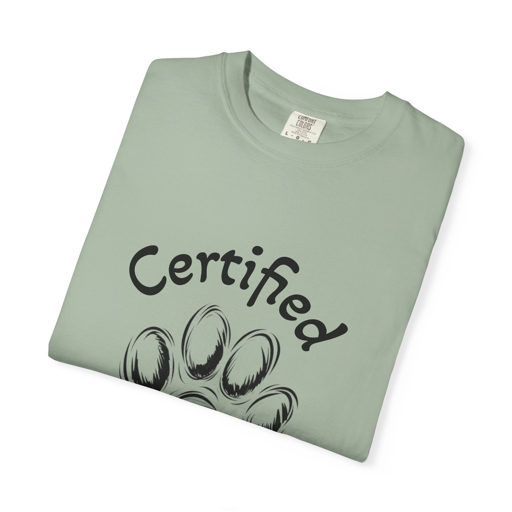 Certified Dog Person Adult T-Shirt — Paw Print Graphic Tee for Dog Lovers