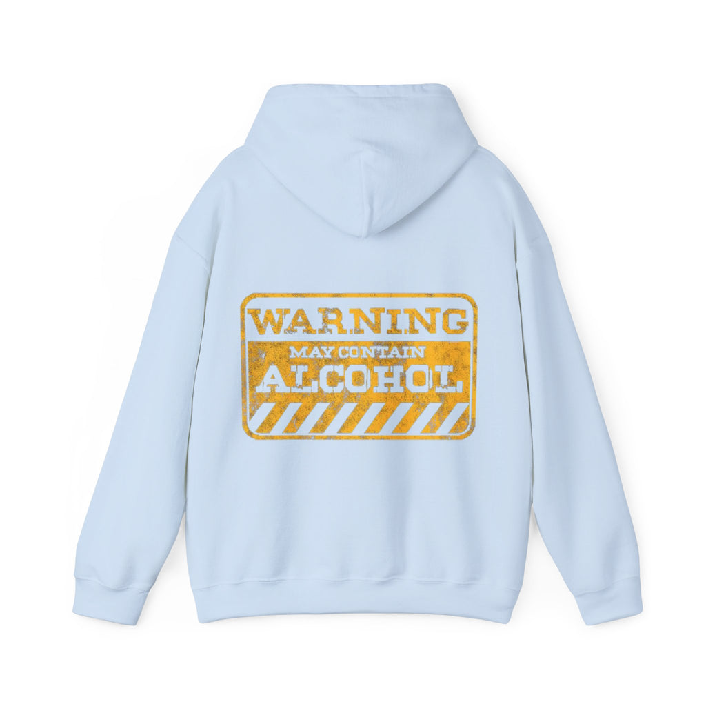 Warning May Contain Alcohol Adult Hoodie — Funny Bar & Party Drinking Sweatshirt