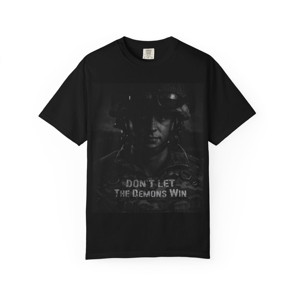 Don't Let the Demons Win T-Shirt — Dark Tactical Graphic Tee