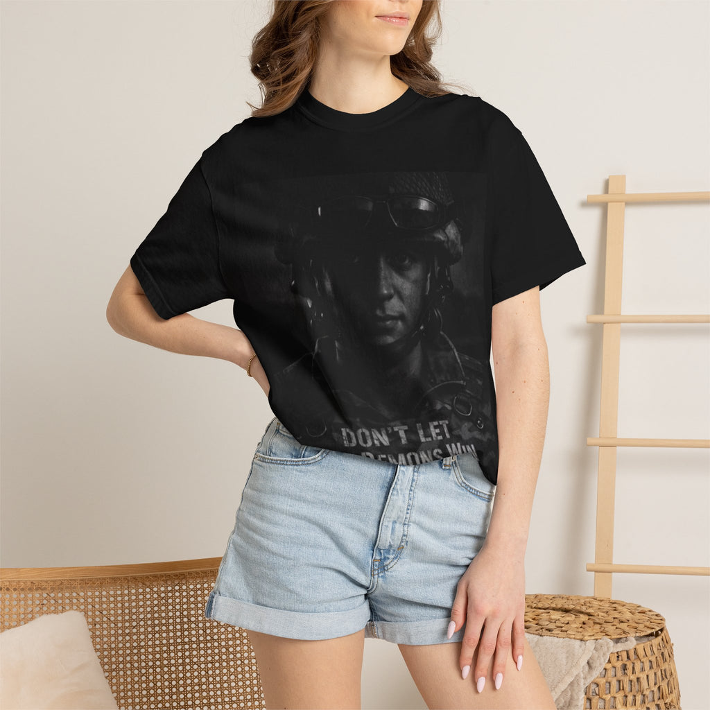 Don't Let the Demons Win T-Shirt — Dark Tactical Graphic Tee