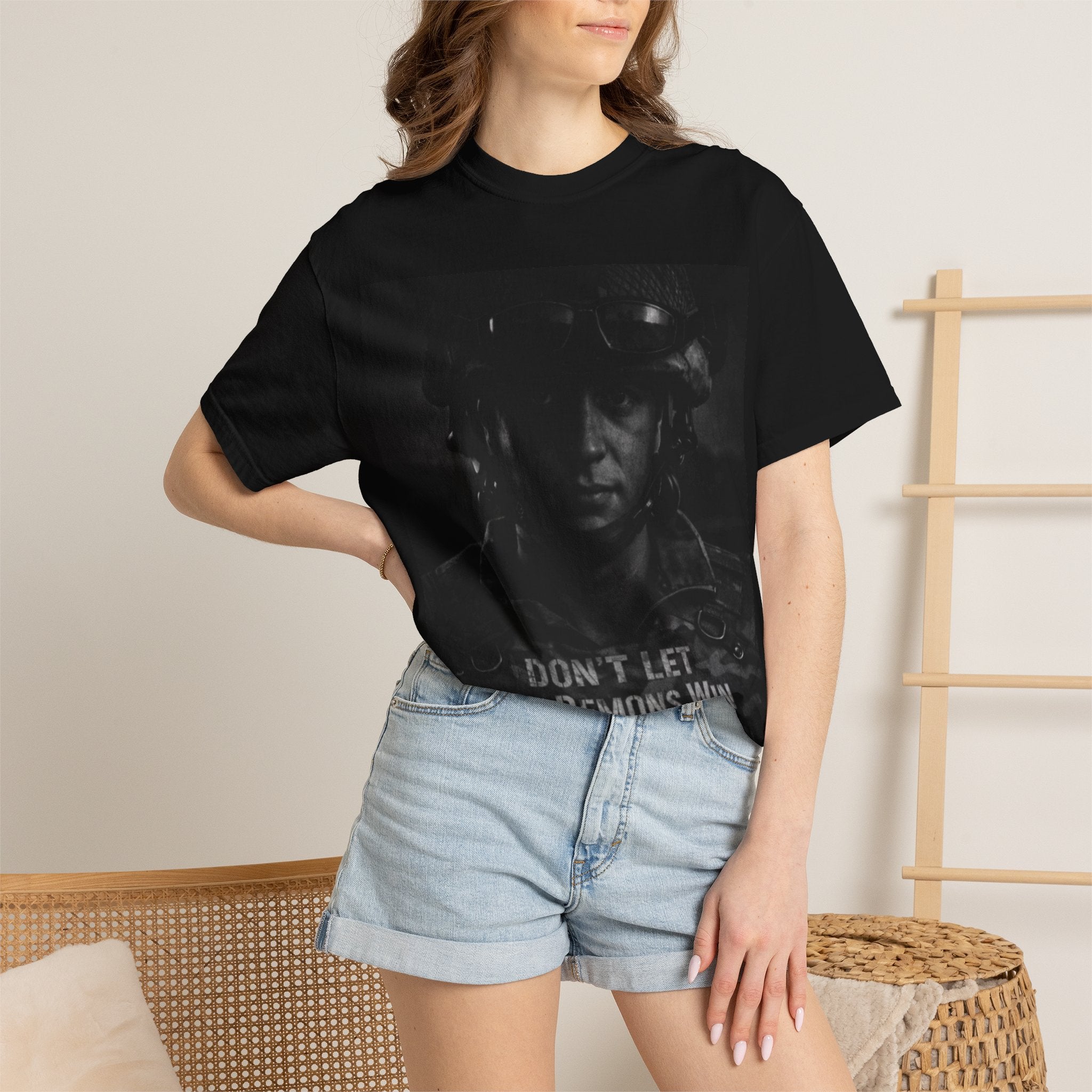 Don't Let the Demons Win T-Shirt — Dark Tactical Graphic Tee