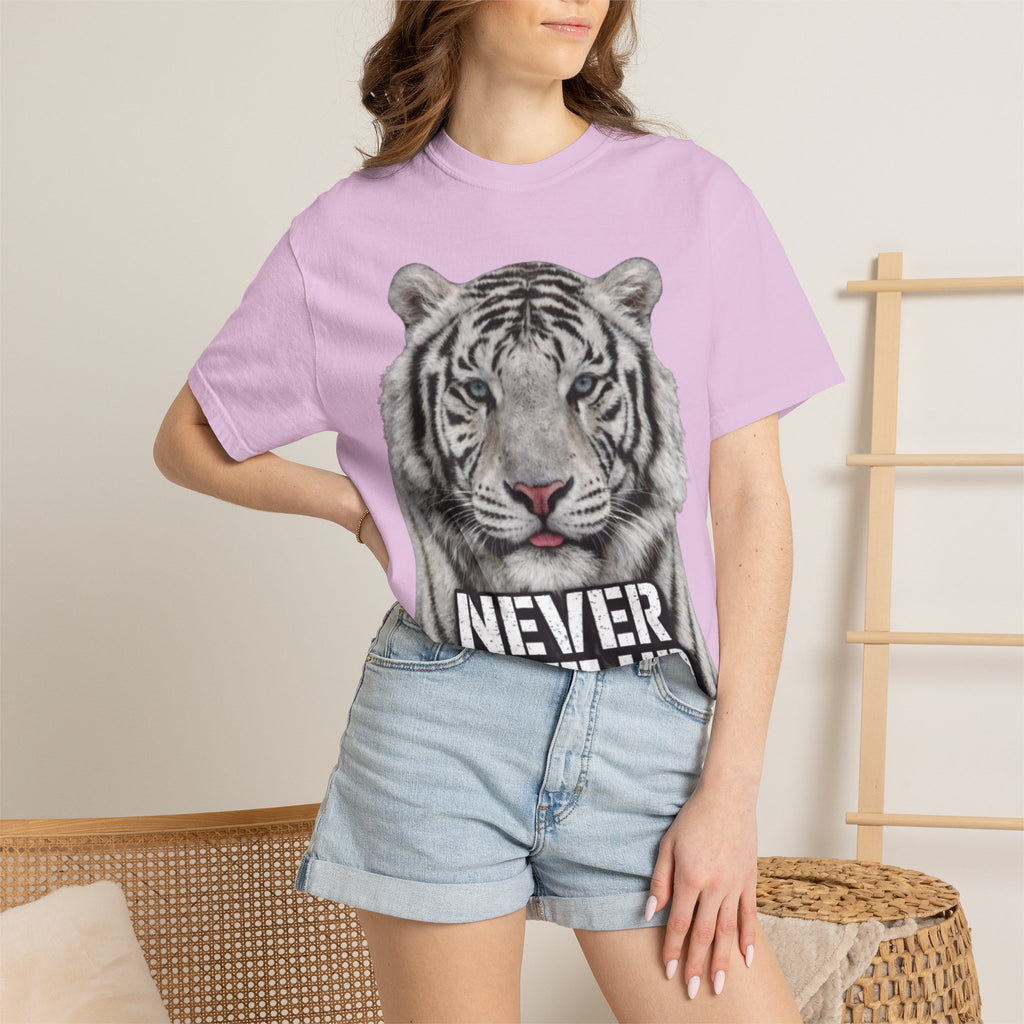 Never Give Up Tiger Adult T-Shirt