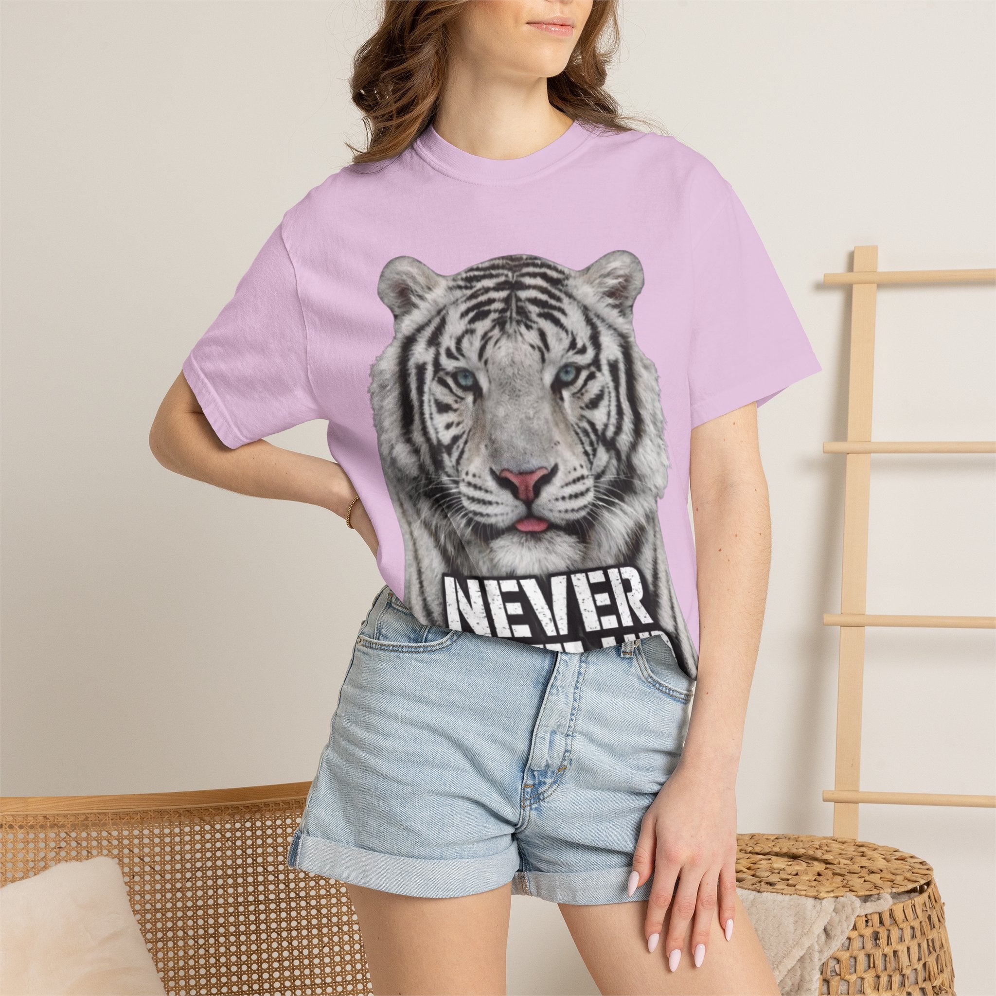 Never Give Up Tiger Adult T-Shirt