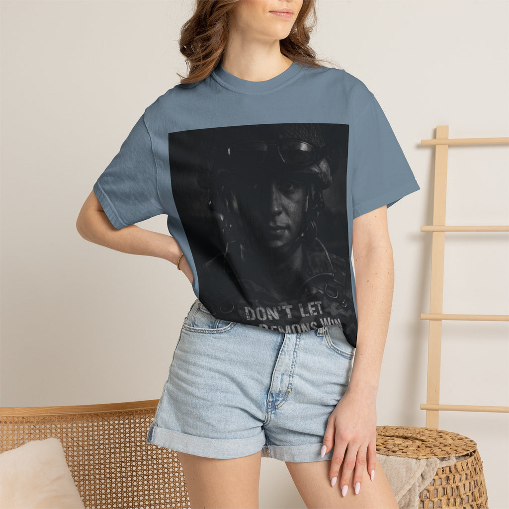 Don't Let the Demons Win T-Shirt — Dark Tactical Graphic Tee