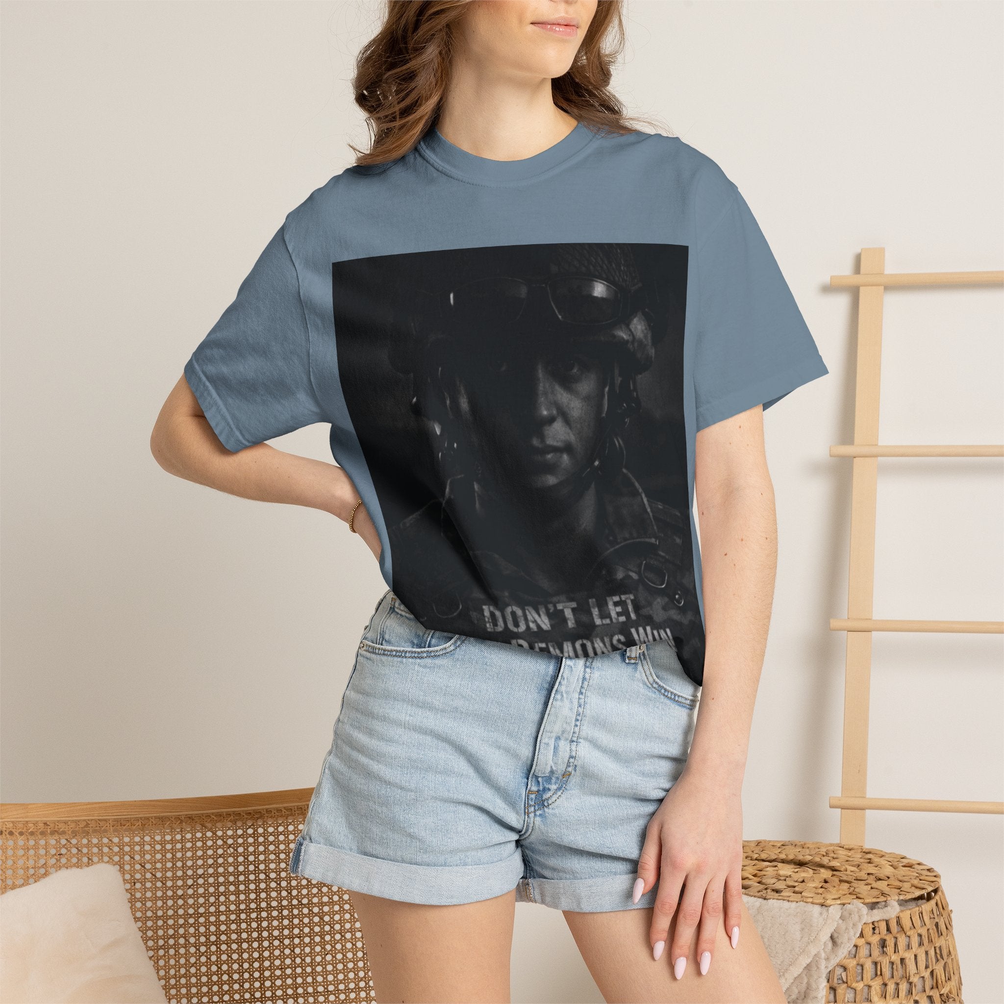 Don't Let the Demons Win T-Shirt — Dark Tactical Graphic Tee