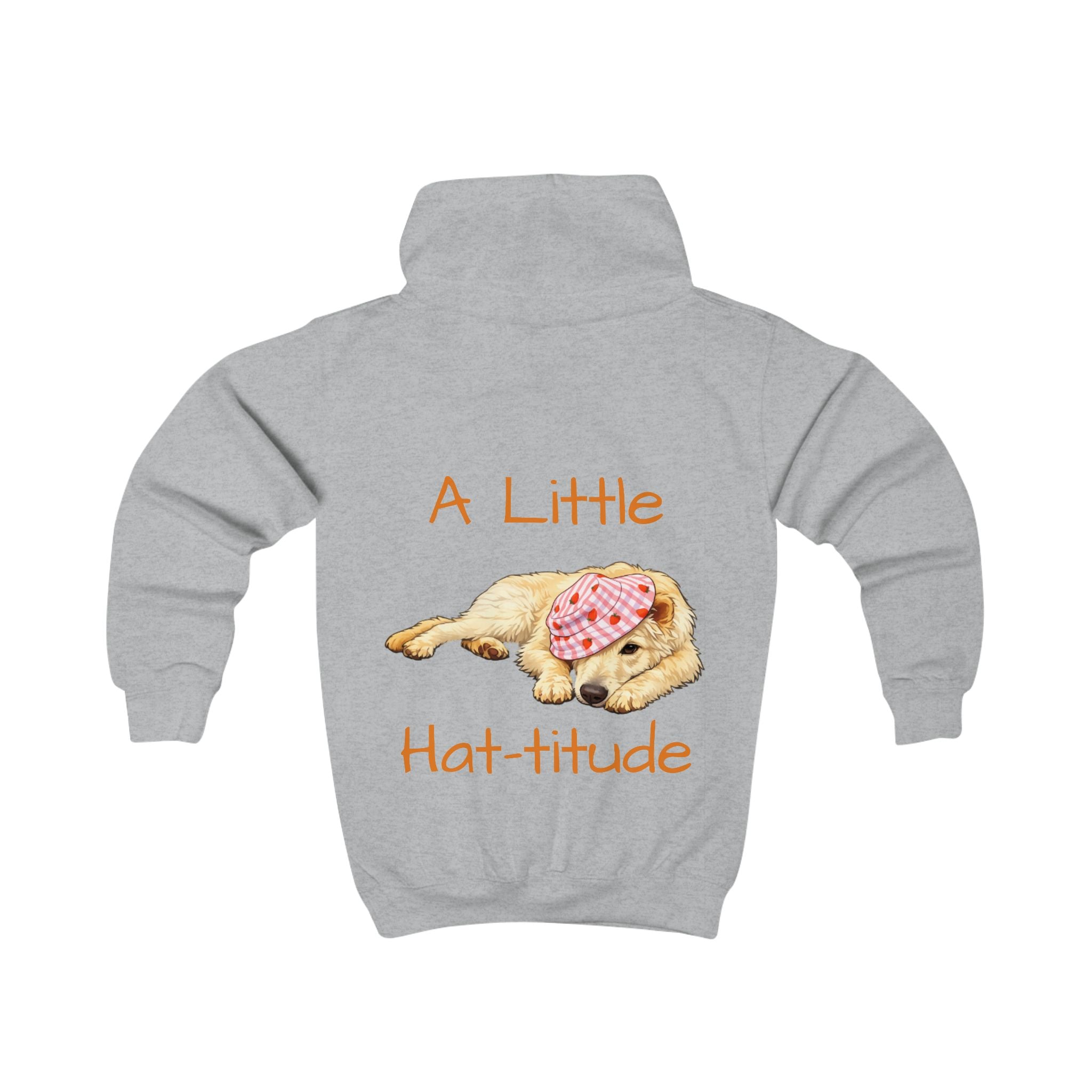 Tyra Pup with Hat Kids Hoodie | 'A Little Hat-titude' dog design