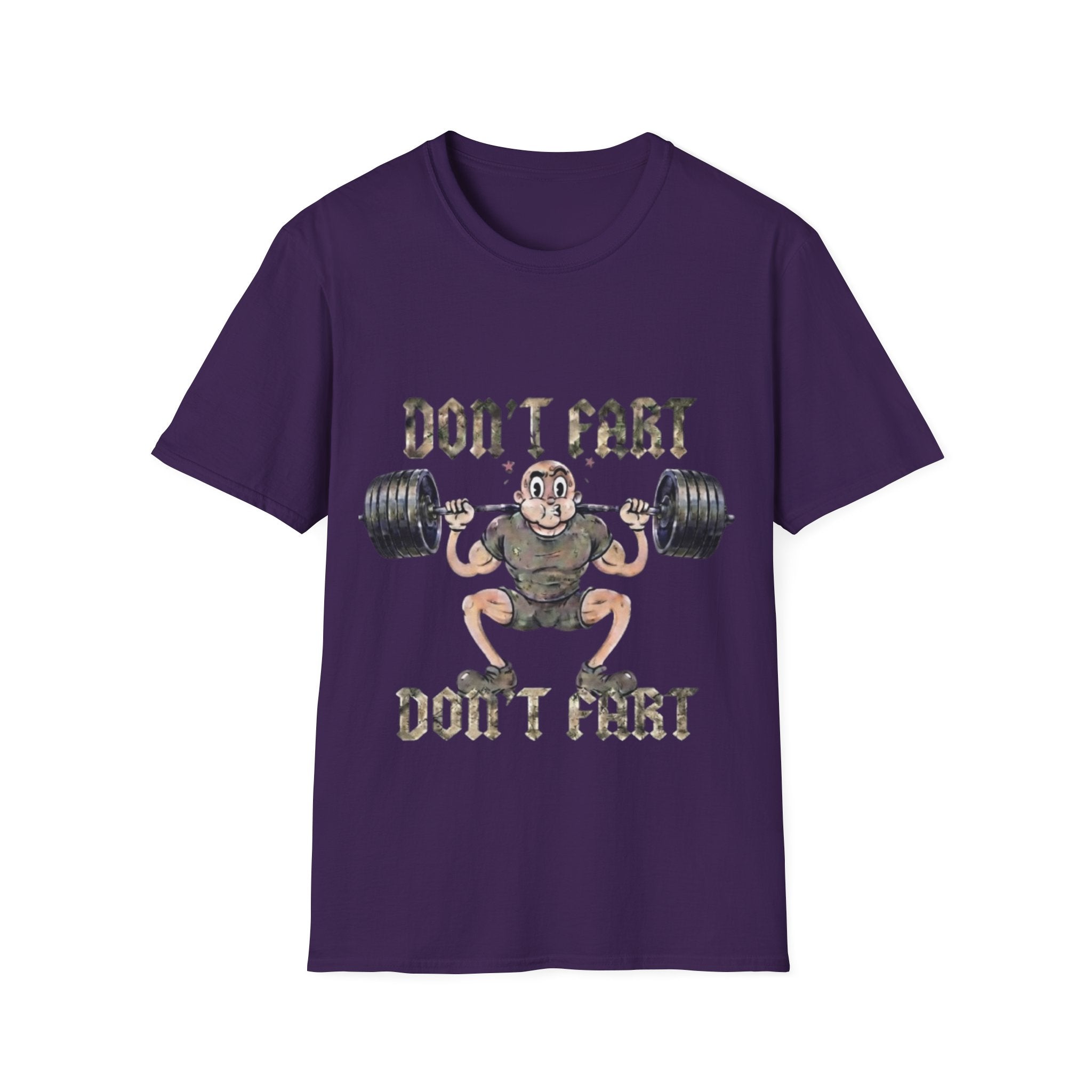 Don't Fart Weightlifting  Adult T‑Shirt — Funny Gym Workout Tee