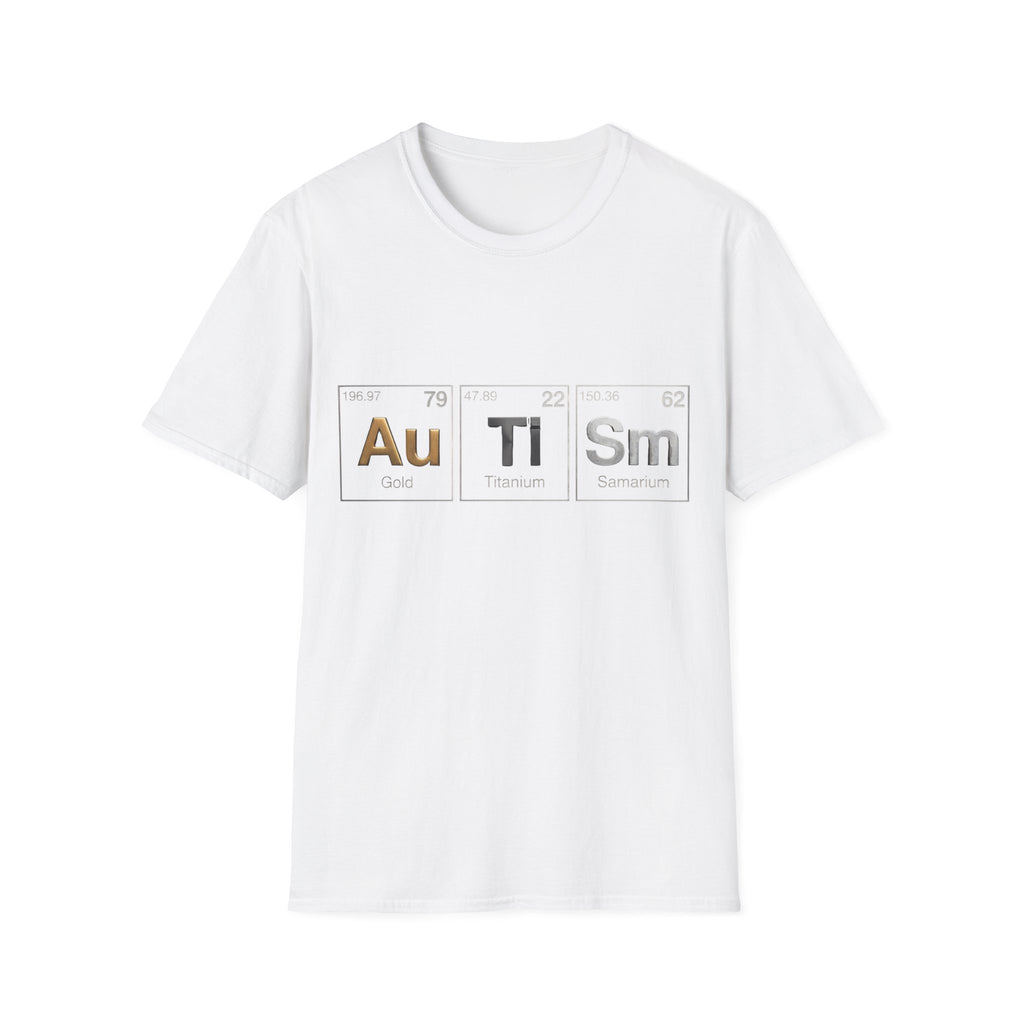 Adult T-Shirt — 'Au Ti Sm' Periodic Table Autism Awareness Tee