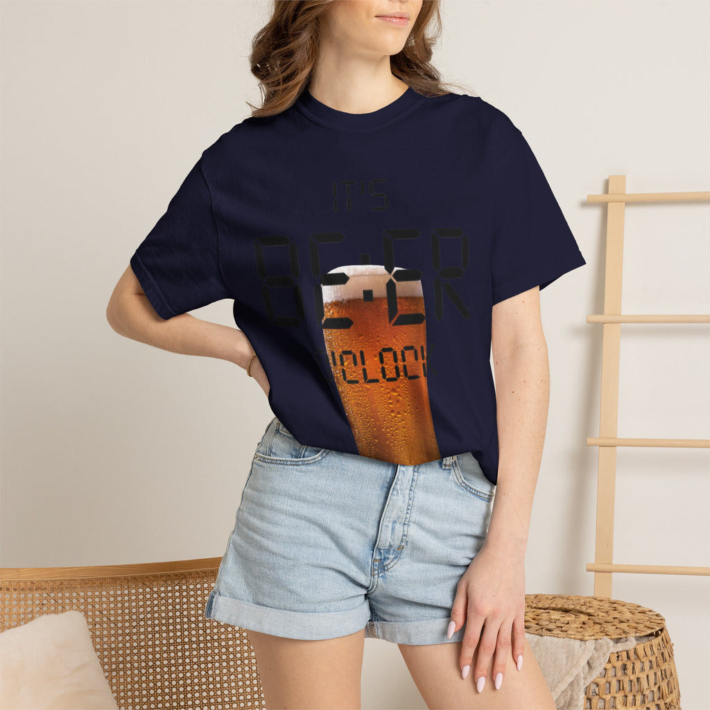 Beer O'Clock Adult T-Shirt — "It's BEER O'CLOCK" Graphic Tee with Pint Glass