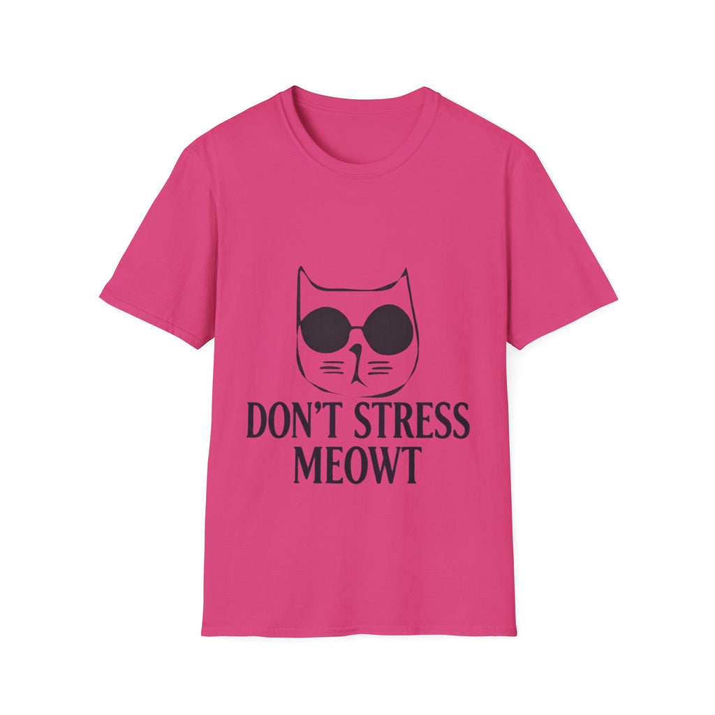 Cat Graphic Adult T-Shirt — "Don't Stress Meowt" Relaxed Tee for Cat Lovers