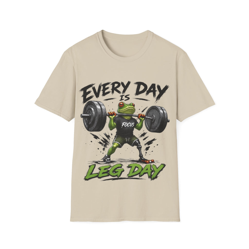 Weightlifting Frog Adult T‑Shirt — "Every Day Is Leg Day" Graphic Tee