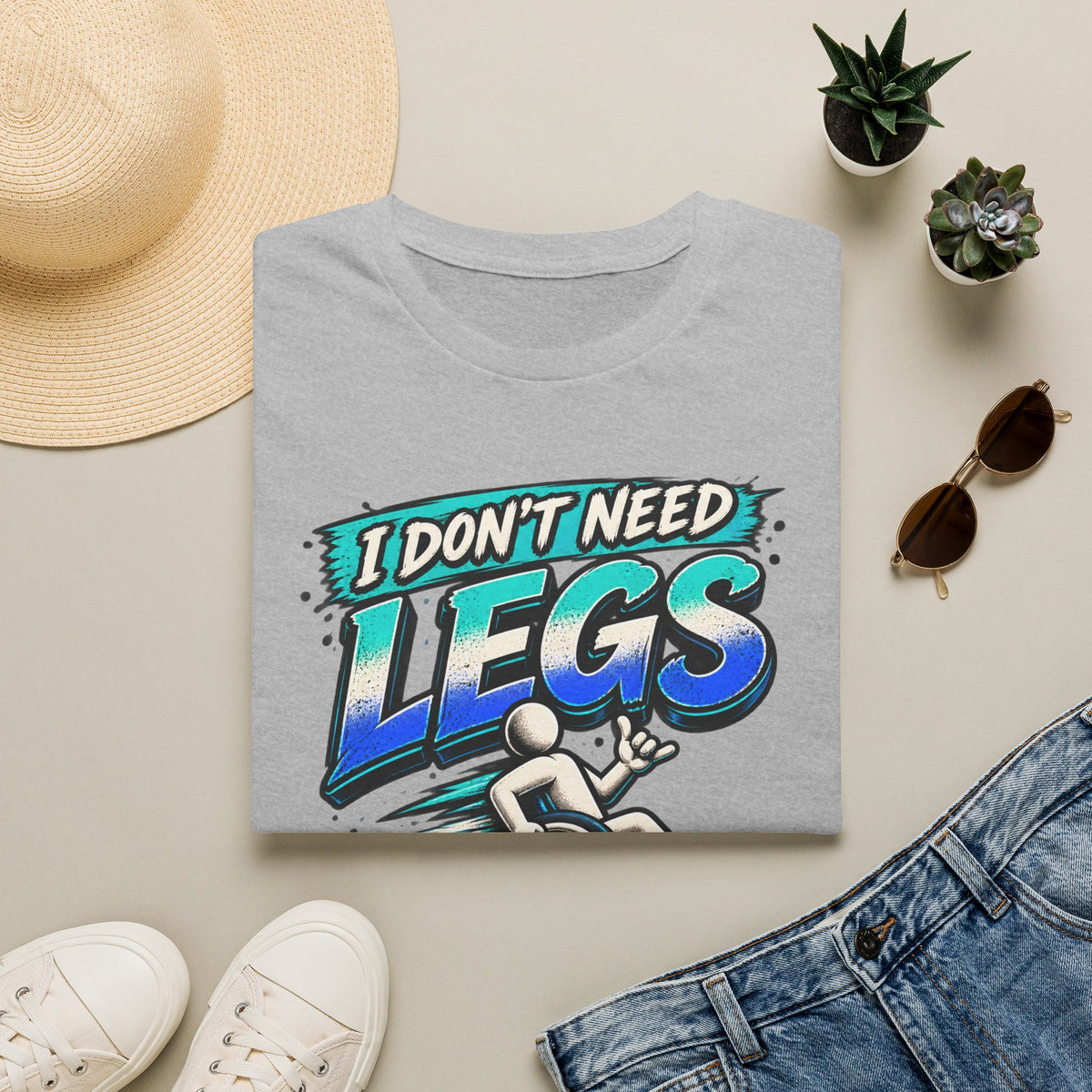 I Don't Need Legs to Kick Your Ass Adult T-Shirt — Funny Wheelchair Disability Pride Tee