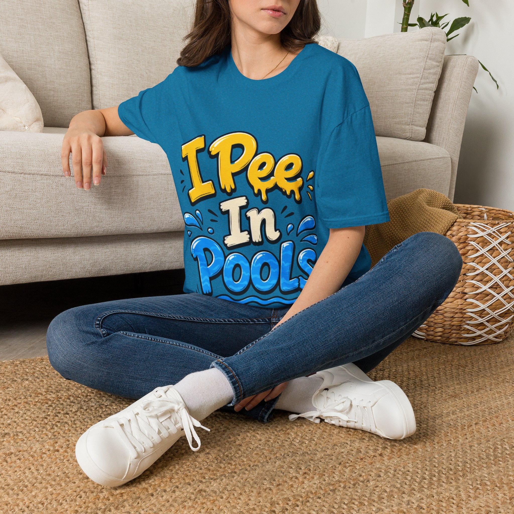 Funny "I Pee in Pools" Adult T-Shirt — Humorous Summer Pool Party Tee
