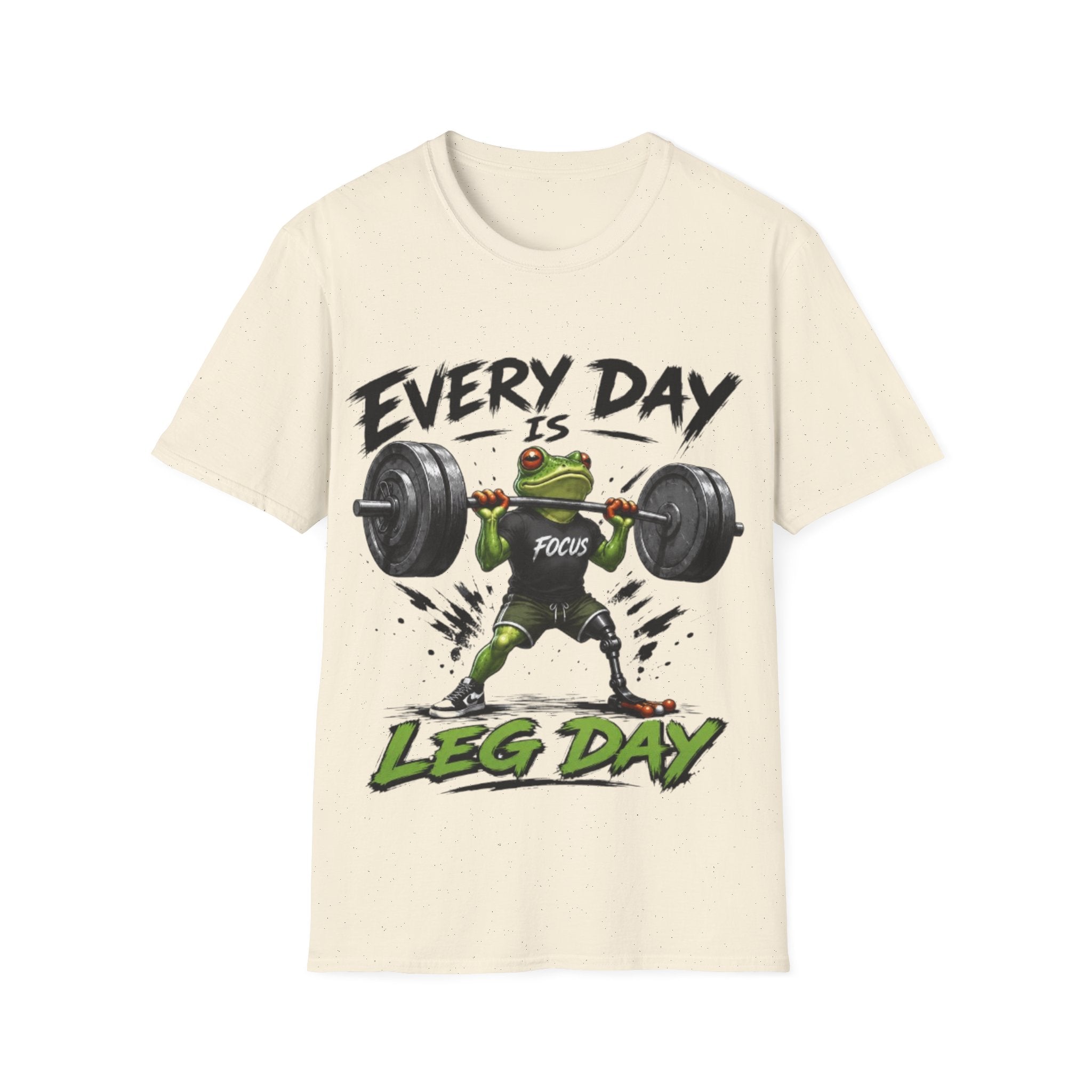 Weightlifting Frog Adult T‑Shirt — "Every Day Is Leg Day" Graphic Tee