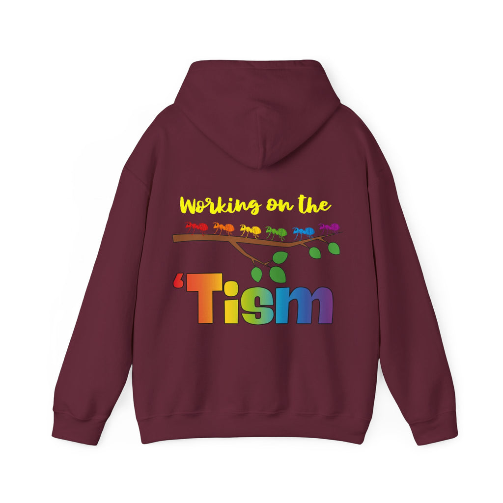 Working on the 'Tism Adult Hoodie | Rainbow Branch Design
