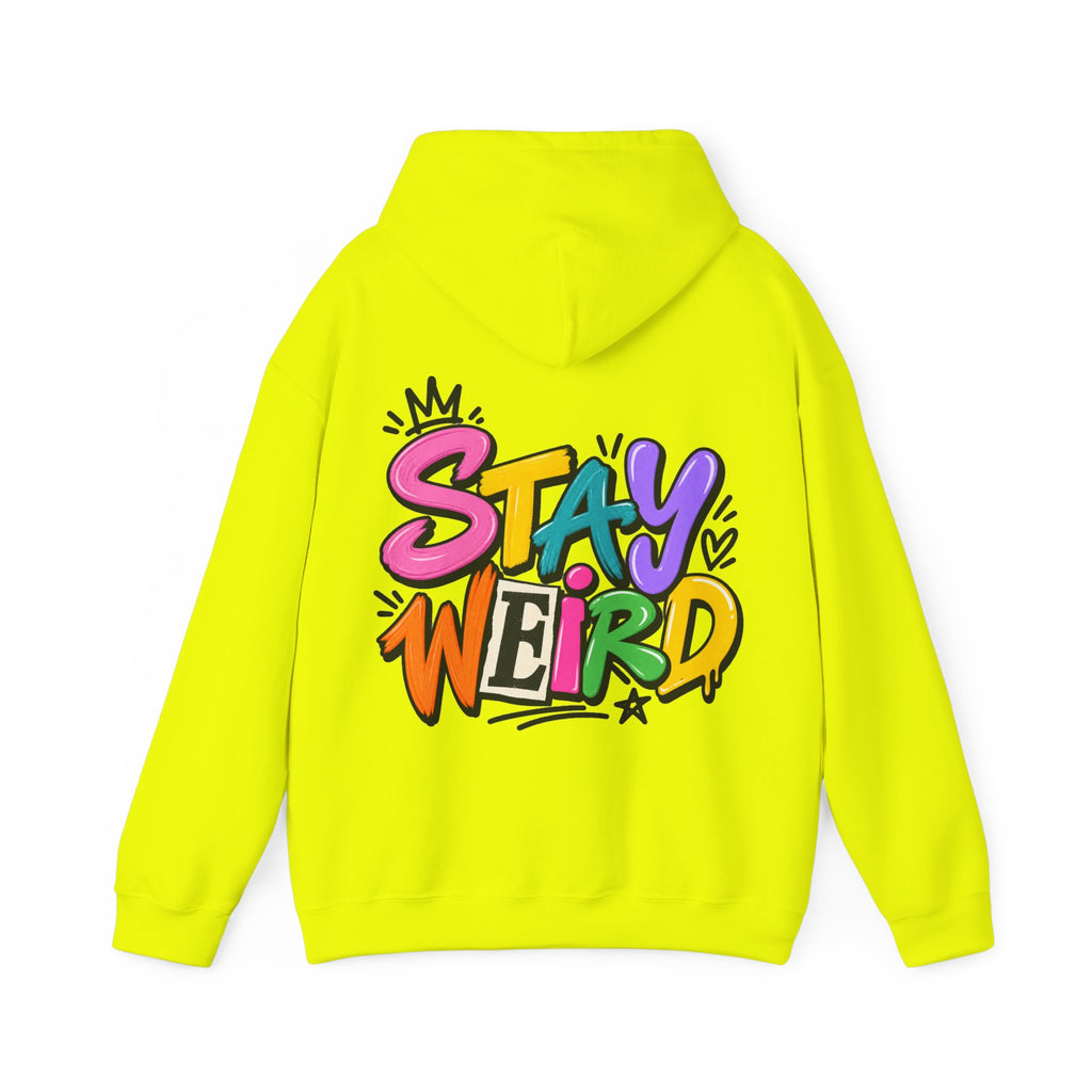 Stay Weird Adult Hoodie – Colorful Graffiti Graphic Hoodie