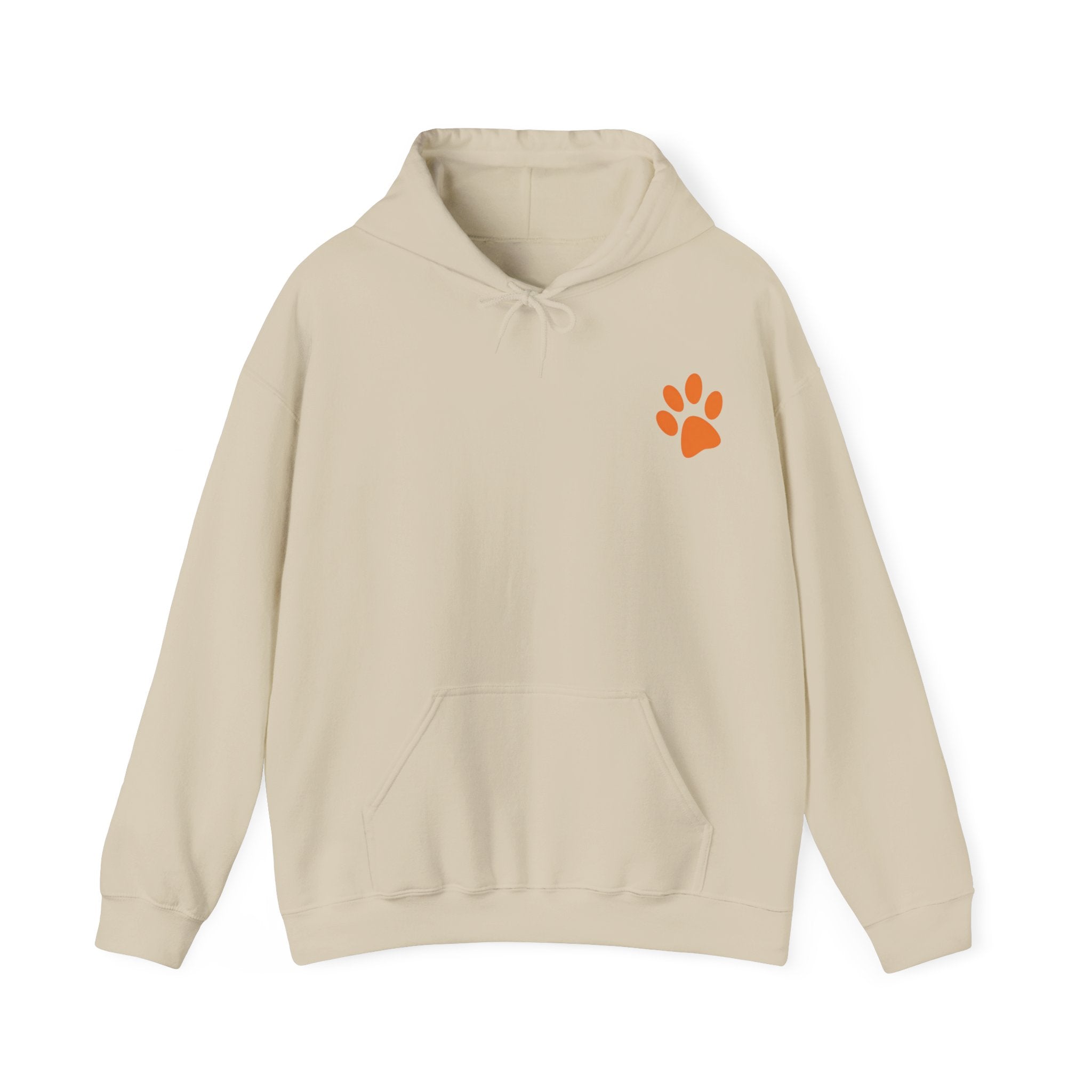 A Little Hat-Titude Puppy Illustration Adult Hoodie | Cute Dog Paw Chest Print