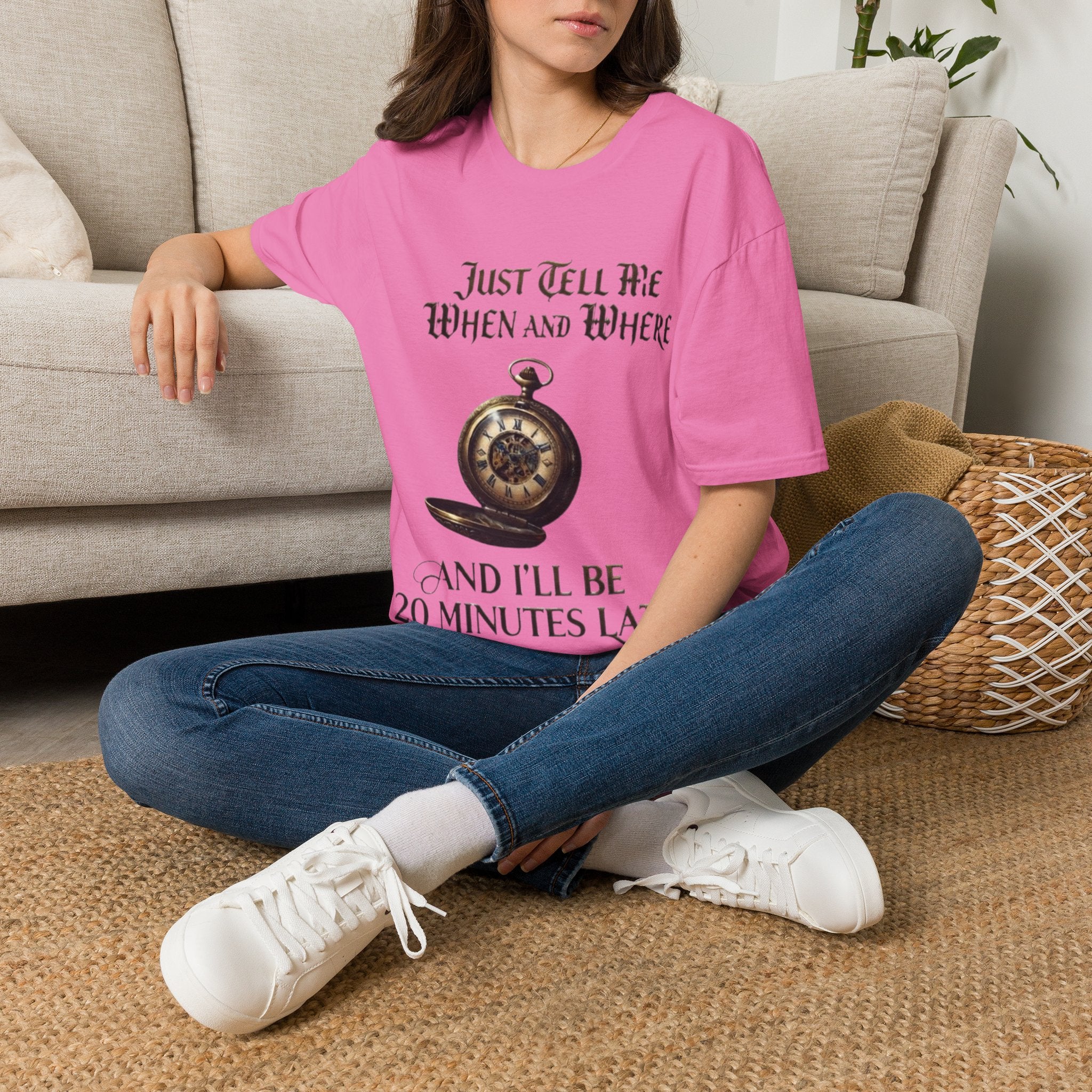 Pocket Watch Adult T-Shirt — "Just Tell Me When and Where" Vintage Timepiece Tee